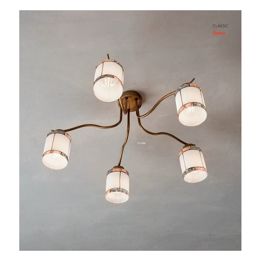 Redo 02-888 - Přisazený lustr DEKOR 5xE27/42W/230V pr. 52,3 cm bronz
