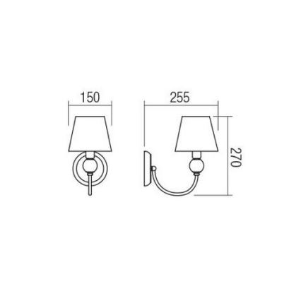 Redo 02-953 - Nástěnná lampa GWEN 1xE14/28W/230V