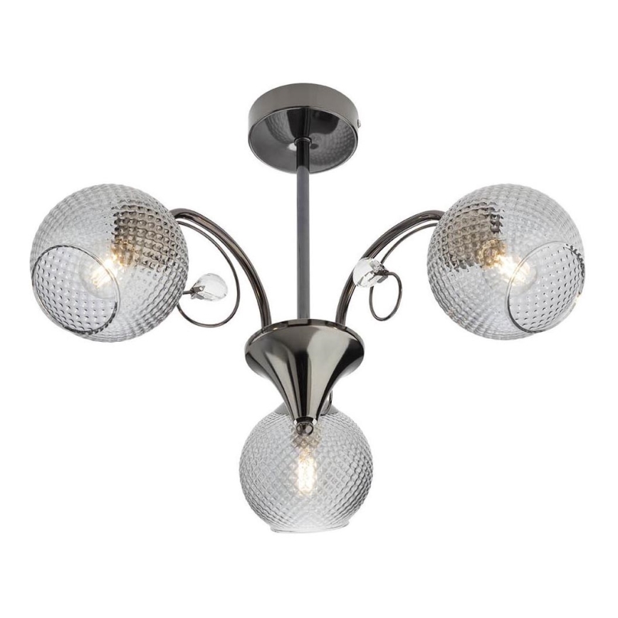 Redo 02-970 - Lustr na tyči ASPERA 3xE14/28W/230V pr. 52 cm černá
