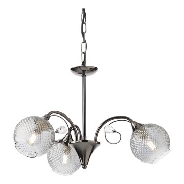 Redo 02-972 - Lustr na řetězu ASPERA 3xE14/28W/230V pr. 52 cm černá