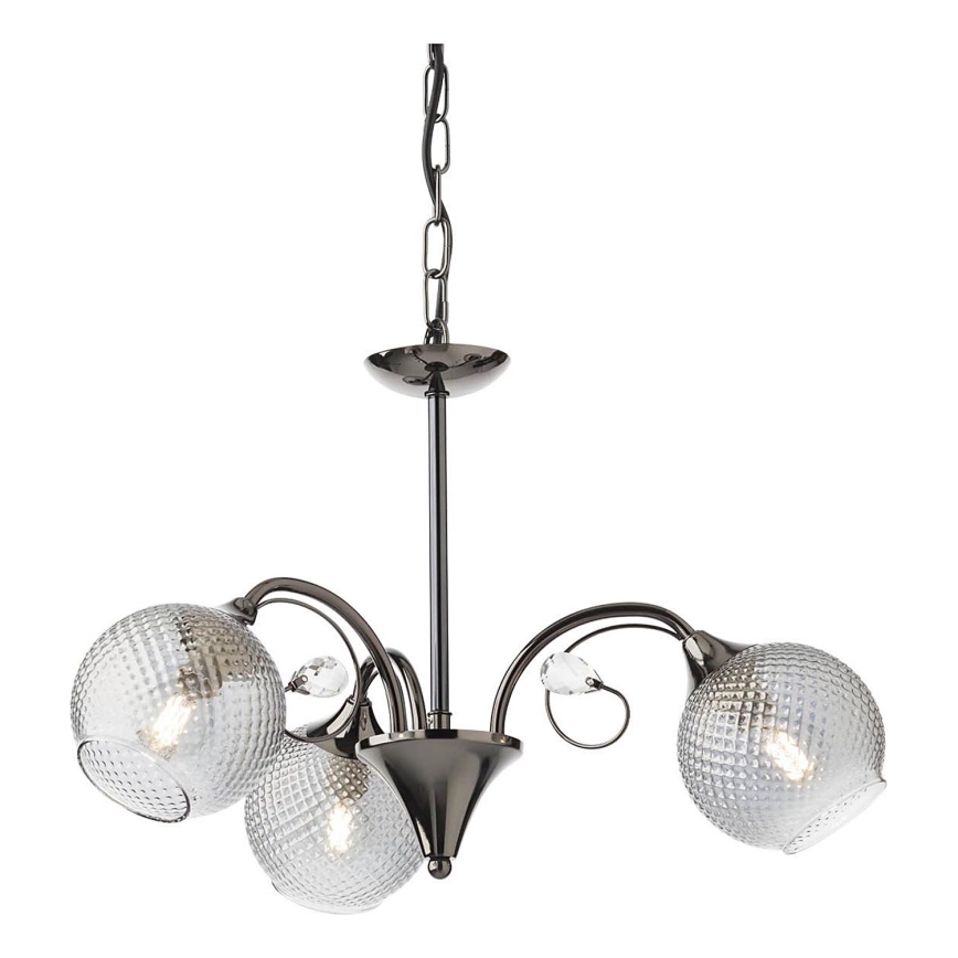Redo 02-972 - Lustr na řetězu ASPERA 3xE14/28W/230V pr. 52 cm černá