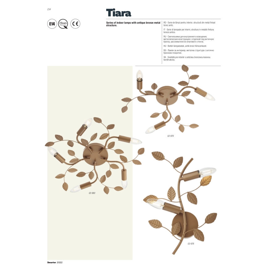 Redo 02-981 - Přisazený lustr TIARA 7xE14/28W/230V