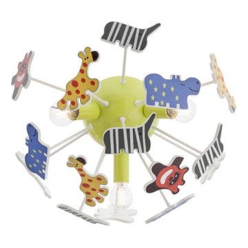 Redo 04-514 - Dětské stropní svítidlo SAFARI 3xE14/28W/230V pr. 41 cm pestrobarevná