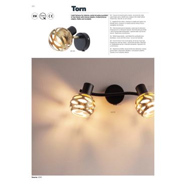 Redo 04-517 - Nástěnné bodové svítidlo TORN 2xE14/28W/230V