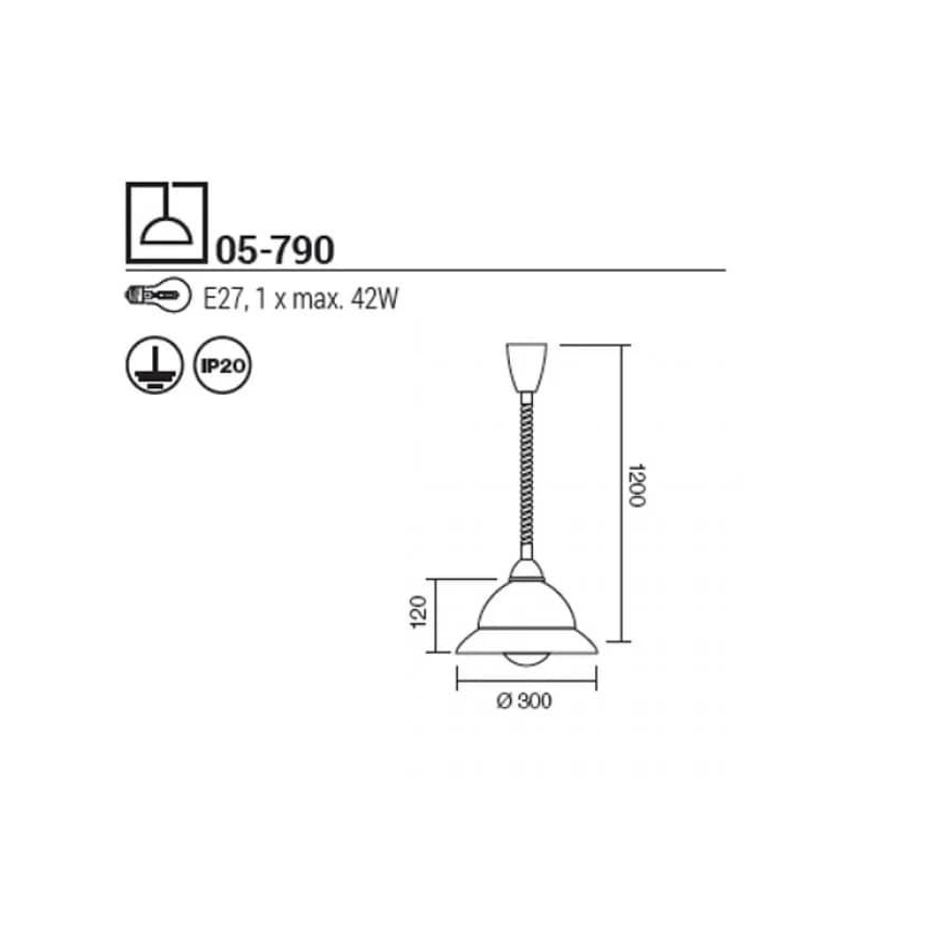 Redo 05-790 - Lustr na lanku ETRUSCA 1xE27/42W/230V