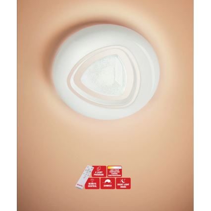 Redo 05-919 - LED Stmívatelné stropní svítidlo GALAX LED/48W/230V 3000-6500K Wi-Fi Tuya pr. 48 cm bílá + dálkové ovládání