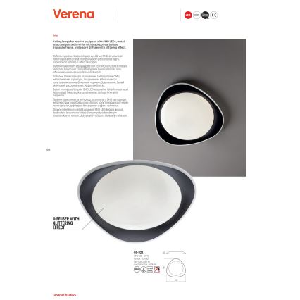 Redo 05-922 - LED Stropní svítidlo VERENA LED/24W/230V antracit