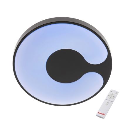 Redo 05-927 - LED RGBW Stmívatelné stropní svítidlo BIGSI LED/48W/230V 3000-6500K pr. 50 cm černá + dálkové ovládání