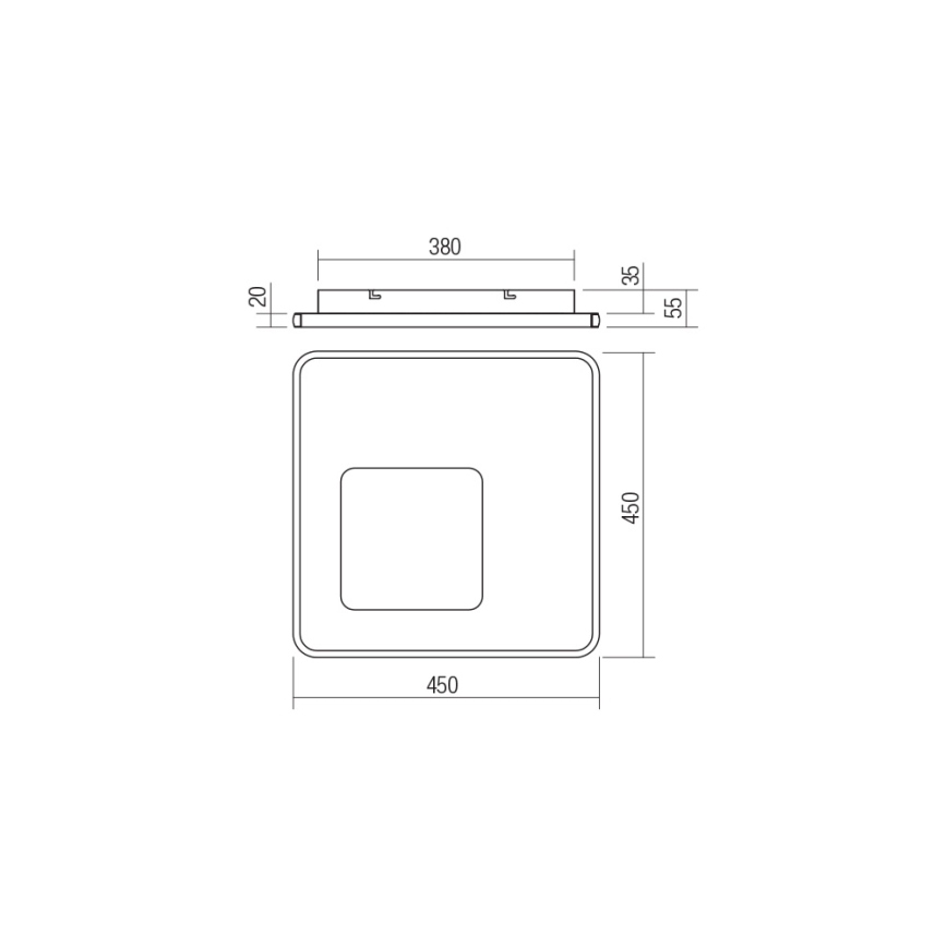 Redo 05-961 - LED Stmívatelné stropní svítidlo SINTESI LED/53W/230V 45x45 cm 3000-6000K + dálkové ovládání
