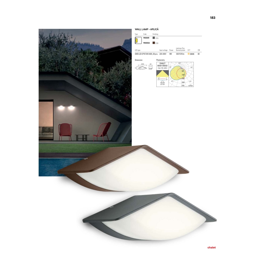 Redo 90001 - LED Venkovní nástěnné svítidlo CHALET 1xLED/8W/230V IP54