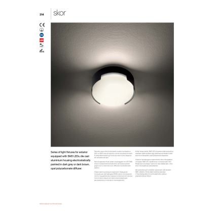 Redo 90005 - LED Venkovní stropní svítidlo SKOR LED/16W/230V IP54