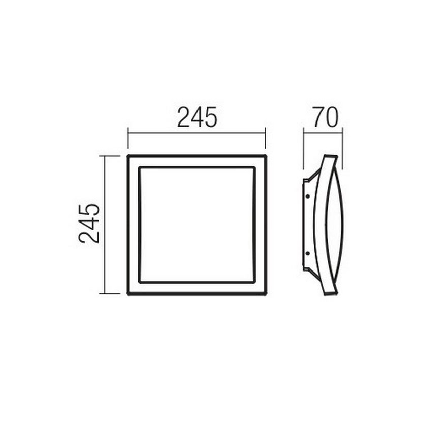Redo 90007 - LED Venkovní stropní svítidlo TALLIN LED/21W/230V 24,5x24,5 cm IP54 antracit