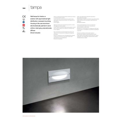 Redo 90009 - LED Venkovní orientační svítidlo TAMPA LED/11W/230V IP54 bílá