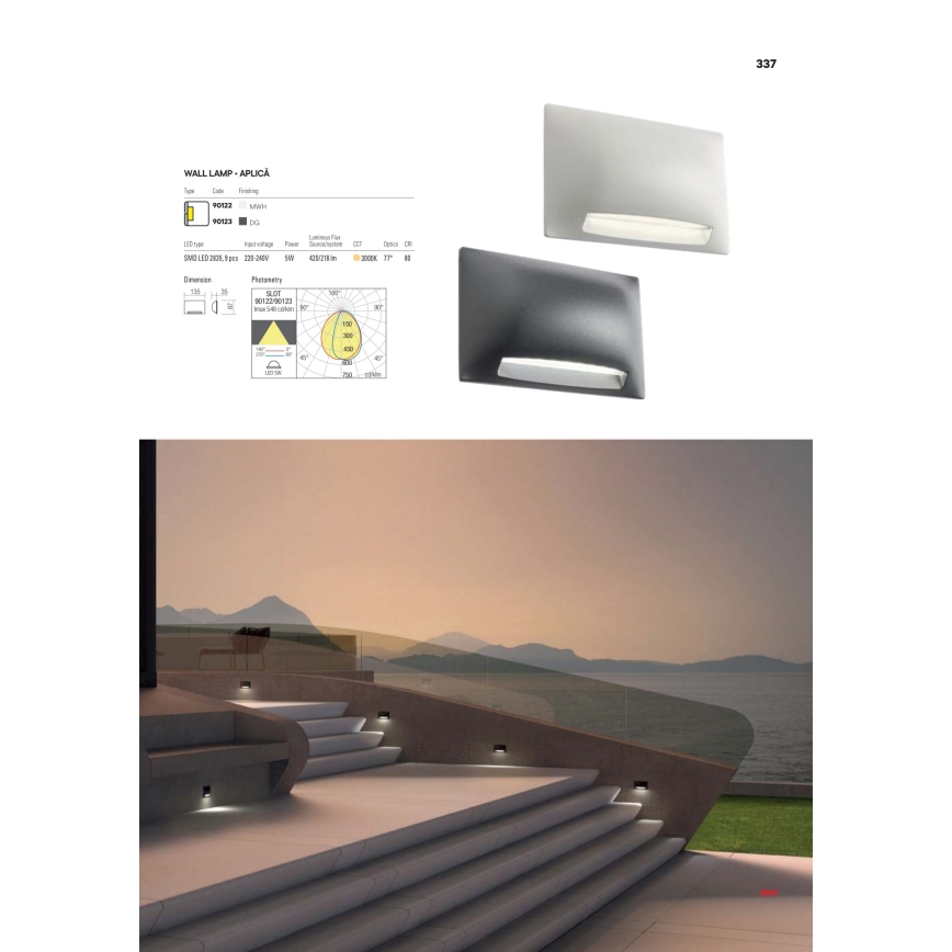 Redo 90009 - LED Venkovní orientační svítidlo TAMPA LED/11W/230V IP54 bílá