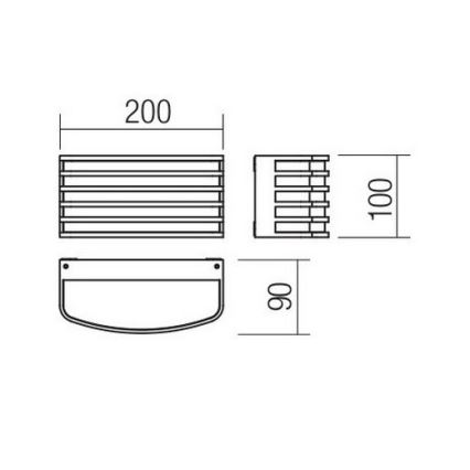 Redo 90039 - LED Venkovní nástěnné svítidlo SEBRA LED/15W/230V IP65