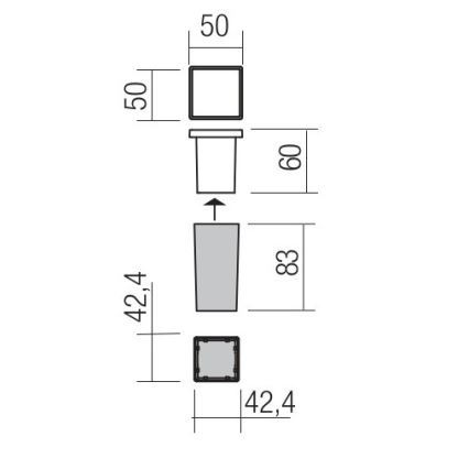 Redo 90040 - LED Venkovní zápustné svítidlo INCAS LED/2,3W/230V IP65