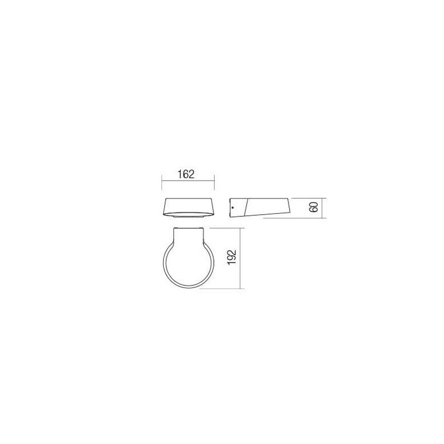Redo 90046 - LED Venkovní nástěnné svítidlo PHASER LED/12W/230V IP54
