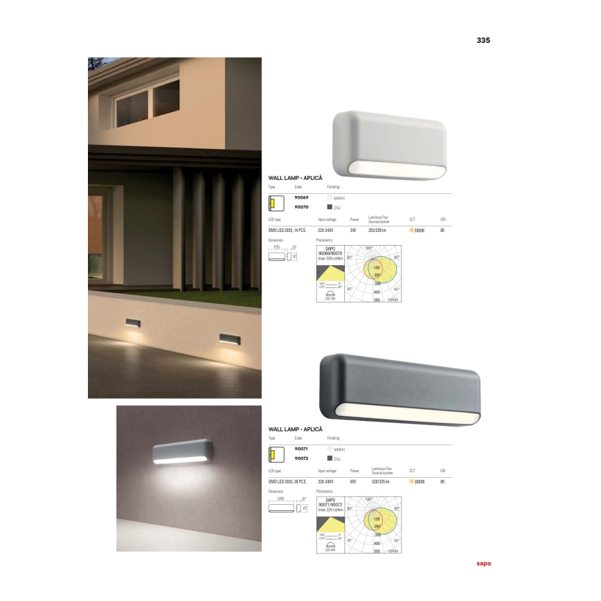 Redo 90072 - LED Venkovní nástěnné svítidlo SAPO LED/5W/230V IP65