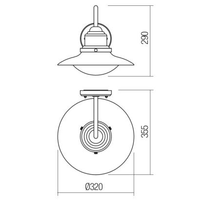 Redo 90093 - Venkovní nástěnné svítidlo ELIO 1xE27/42W/230V IP44