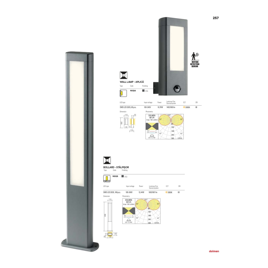Redo 90125 - LED Venkovní lampa DOLMEN LED/12,44W/230V IP54 antracit