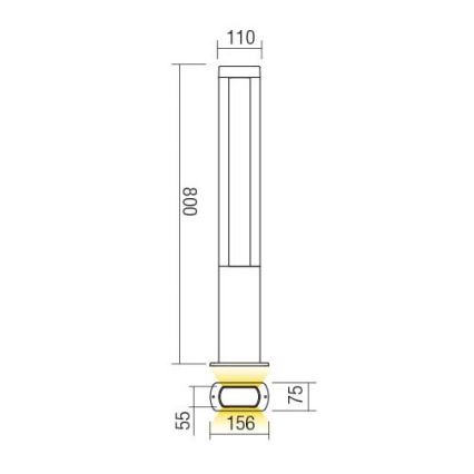 Redo 90125 - LED Venkovní lampa DOLMEN LED/12,44W/230V IP54 antracit