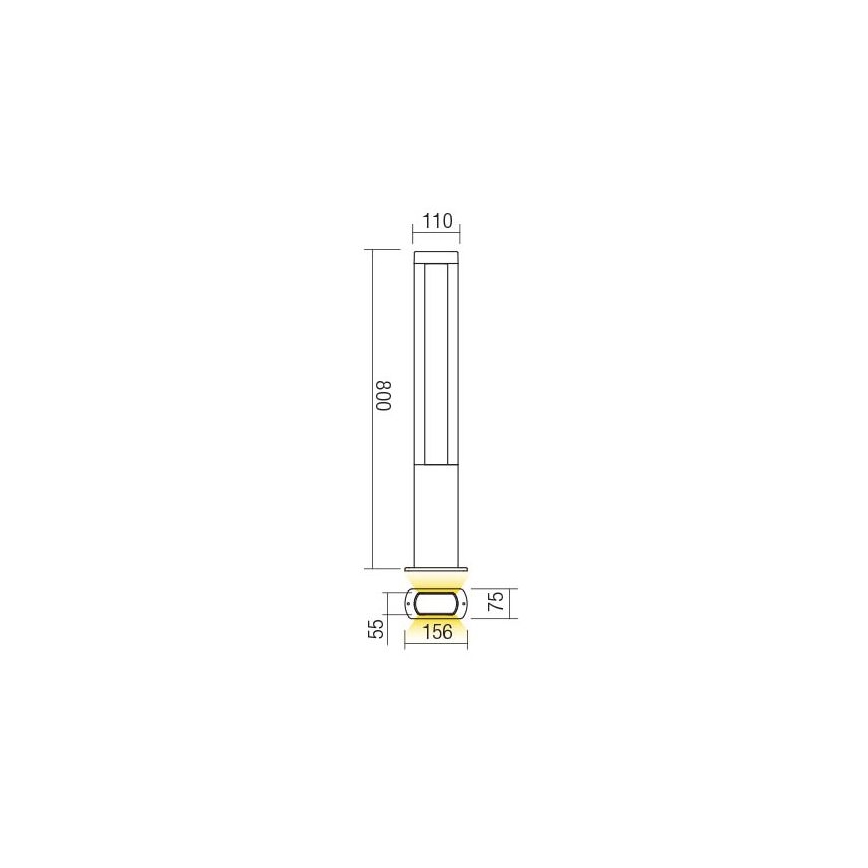 Redo 90125 - LED Venkovní lampa DOLMEN LED/12,44W/230V IP54 antracit