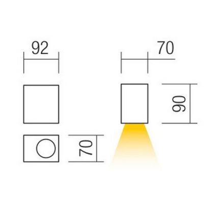 Redo 90151 - Venkovní nástěnné svítidlo PUNTA 1xGU10/7W/230V IP44