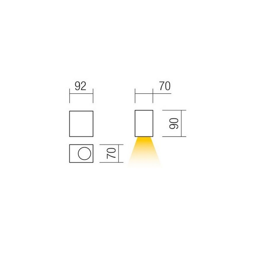 Redo 90151 - Venkovní nástěnné svítidlo PUNTA 1xGU10/7W/230V IP44