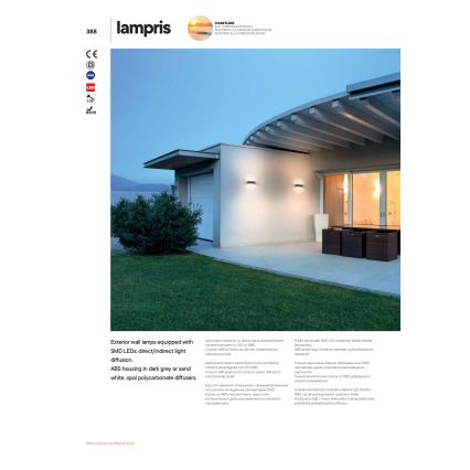Redo 90153 - LED Venkovní nástěnné svítidlo LAMPRIS LED/9W/230V IP65