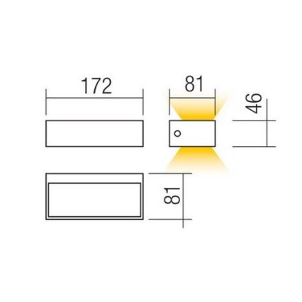 Redo 90153 - LED Venkovní nástěnné svítidlo LAMPRIS LED/9W/230V IP65