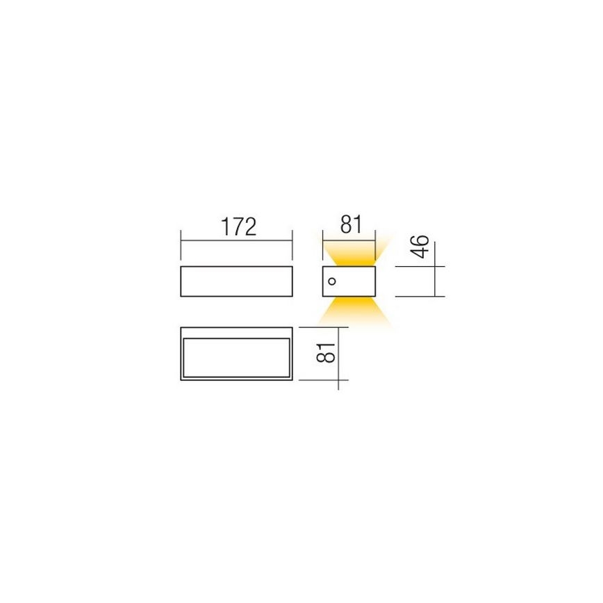Redo 90153 - LED Venkovní nástěnné svítidlo LAMPRIS LED/9W/230V IP65