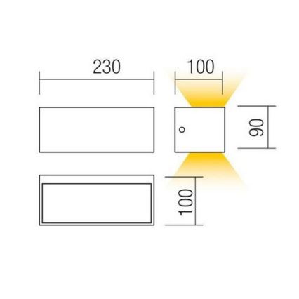 Redo 90154 - LED Venkovní nástěnné svítidlo LAMPRIS 1xLED/12W/230V IP65