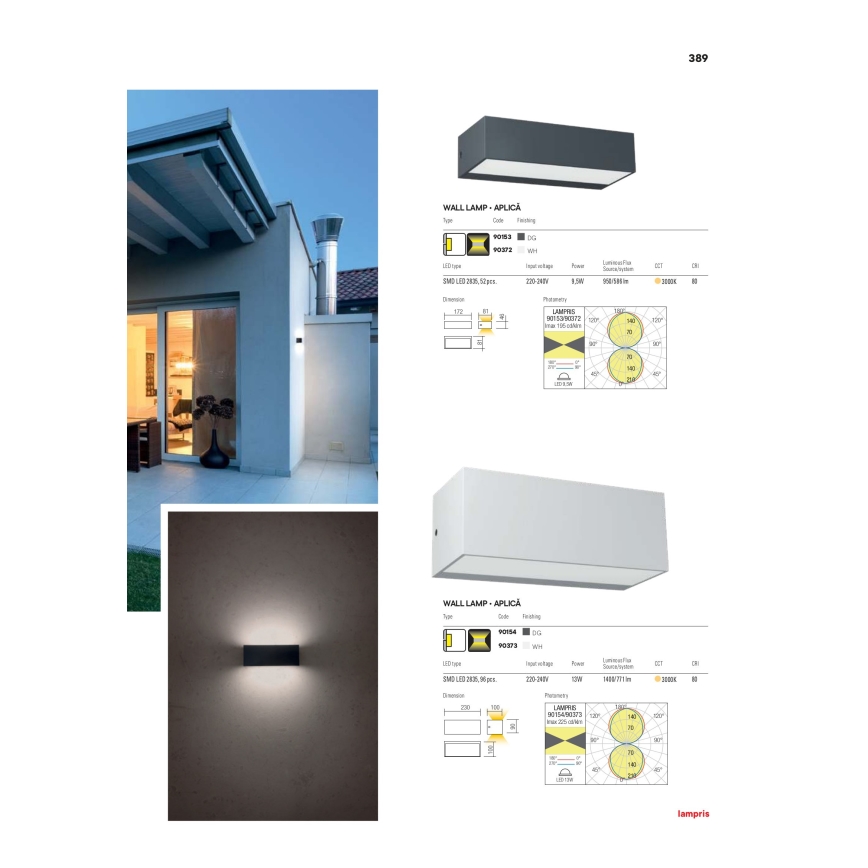Redo 90154 - LED Venkovní nástěnné svítidlo LAMPRIS LED/12W/230V IP65