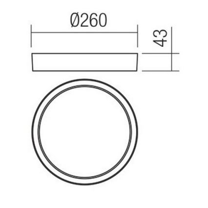 Redo 90155 - LED Venkovní stropní svítidlo PONZA LED/16W/230V pr. 26 cm IP65