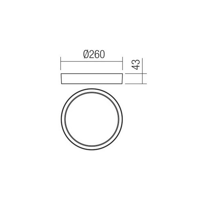 Redo 90155 - LED Venkovní stropní svítidlo PONZA LED/16W/230V pr. 26 cm IP65
