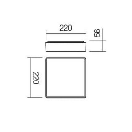 Redo 90157 - LED Venkovní stropní svítidlo MARINA LED/12W/230V 22x22 cm IP65 antracit