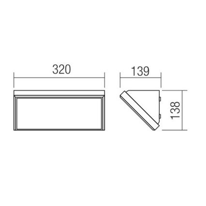 Redo 90160 - LED Venkovní nástěnné svítidlo MAKO LED/21W/230V IP65