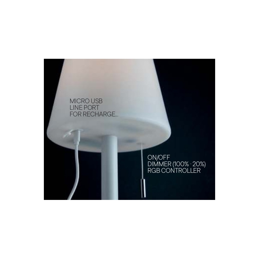 Redo 90165 - LED RGB Venkovní stmívatelná stolní lampa PINO LED/2,6W/230V 4400 mAh IP44