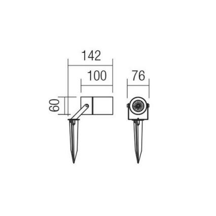 Redo 90183 - Venkovní lampa PIT 1xGU10/35W/230V IP65