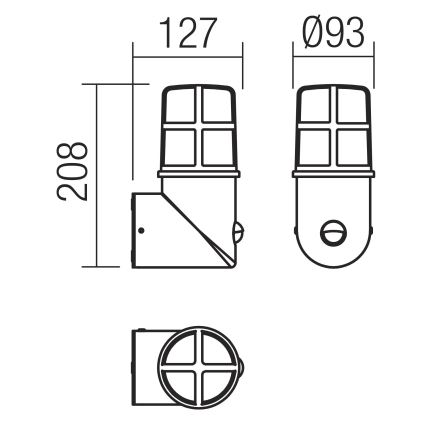 Redo 90200 - Venkovní svítidlo se senzorem TRITON 1xE27/28W/230V IP54 měď