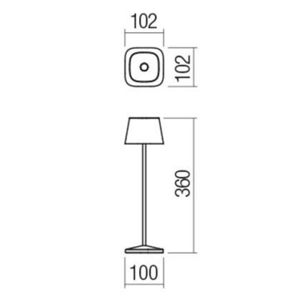 Redo 90218 - LED Venkovní stmívatelná lampa LA NUIT LED/2,2W/230V IP65 + USB