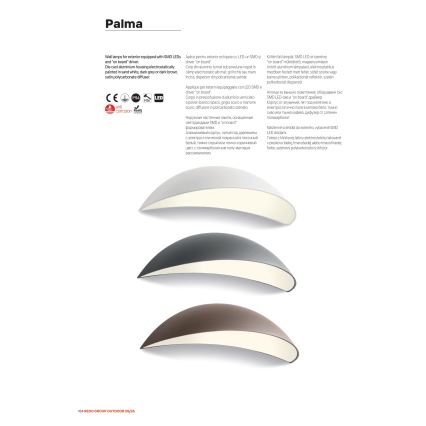 Redo 90236 - LED Venkovní nástěnné svítidlo PALMA LED/18W/230V 3000K IP54 hnědá