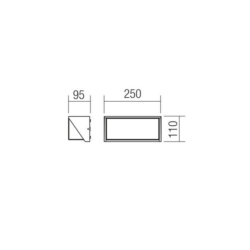 Redo 90238 - LED Venkovní nástěnné svítidlo SPECTRA LED/16W/230V 3000K IP54 šedá