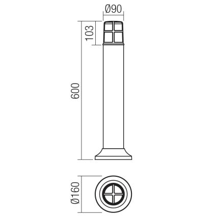 Redo 90246 - Venkovní lampa TRITON 1xE27/28W/230V IP54 černá