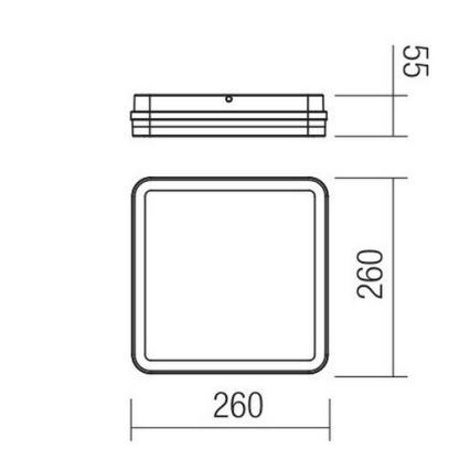 Redo 90288 - LED Venkovní stropní svítidlo ISOLA LED/24W/230V 26x26 cm 3000/4000/6500K IP54 antracit