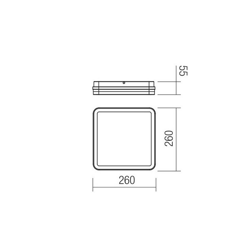 Redo 90288 - LED Venkovní stropní svítidlo ISOLA LED/24W/230V 26x26 cm 3000/4000/6500K IP54 antracit