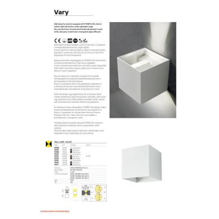 Redo 90294 - LED Venkovní nástěnné svítidlo VARY 2xLED/10W/230V 3000K IP54 bílá