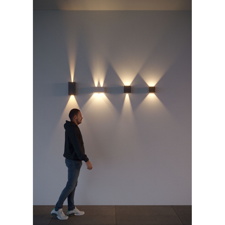 Redo 90296 - LED Venkovní nástěnné svítidlo VARY 2xLED/10W/230V 3000K IP54 antracit