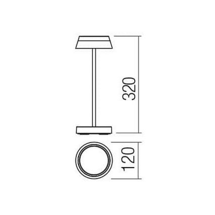 Redo 90308 - LED Stmívatelná dotyková stolní lampa ILUNA LED/2,5W/5V 2700-3000K 3000 mAh IP65 hnědá