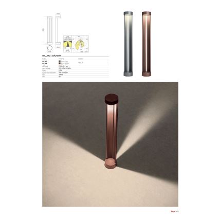 Redo 90365 - LED Venkovní lampa ZEUS LED/11,5W/230V 3000K 75 cm IP54 antracit